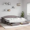 Image de Lit De Jour Avec Gigogne Et Tiroirs Sans Matelas Taupe 80x200cm Vidaxl