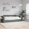 Image de Lit De Jour Avec Matelas Gris Foncé 80x200 Cm Tissu Vidaxl