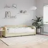Image de Lit De Jour Avec Matelas Crème 90x200 Cm Tissu Vidaxl