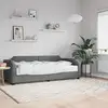 Image de Lit De Jour Avec Matelas Gris Foncé 100x200 Cm Tissu Vidaxl