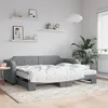 Image de Lit De Jour Avec Gigogne Sans Matelas Gris Clair 80x200 Cm Vidaxl