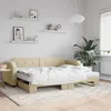 Image de vidaXL Lit de jour avec lit gigogne crème 80x200 cm tissu 3197633