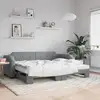 Image de Lit De Jour Avec Gigogne Sans Matelas Gris Clair 90x200 Cm Vidaxl