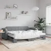 Image de vidaXL Lit de jour avec lit gigogne gris clair 90x200 cm tissu 3197634