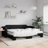Image de Lit De Jour Avec Gigogne Sans Matelas Noir 100x200 Cm Vidaxl