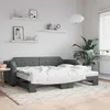 Image de Lit De Jour Avec Gigogne Sans Matelas Gris Foncé 90x190 Cm Vidaxl