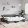 Image de vidaXL Lit de jour avec lit gigogne gris foncé 90x190 cm tissu 3197645