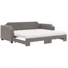 Image de Lit De Jour Avec Gigogne Et Matelas Taupe 80x200 Cm Tissu Vidaxl