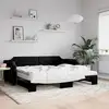Image de Lit De Jour Avec Gigogne Et Matelas Noir 90x200 Cm Tissu Vidaxl