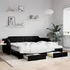 Image de Lit De Jour Avec Gigogne Et Tiroirs Noir 90x190 Cm Tissu Vidaxl