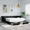Image de Lit De Jour Avec Gigogne Et Tiroirs Sans Matelas Noir 90x200 Cm Vidaxl