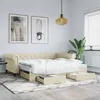 Image de vidaXL Lit de jour avec gigogne et tiroirs sans matelas crème 90x200cm 3197733