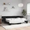 Image de Lit De Jour Avec Gigogne Sans Matelas Noir 90x200 Cm Vidaxl