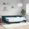 Image de Lit De Jour Avec Lit Gigogne Et Matelas Bleu 80x200 Cm Velours Vidaxl