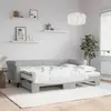Image de Lit De Jour Avec Gigogne Et Matelas Gris Clair 80x200cm Velours Vidaxl