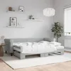 Image de vidaXL Lit de jour avec gigogne et matelas gris clair 80x200cm velours 3197788