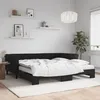 Image de Lit De Jour Avec Lit Gigogne Et Matelas Noir 100x200 Cm Velours Vidaxl