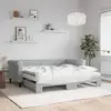 Image de Lit De Jour Avec Gigogne Et Matelas Gris Clair 90x190cm Velours Vidaxl