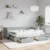 Image de Lit De Jour Avec Gigogne Et Tiroirs Gris Clair 80x200cm Velours Vidaxl