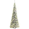 Image de Vidaxl sapin artificiel escamotable avec neige floquée 150 led