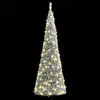 Image de Vidaxl sapin artificiel escamotable avec neige floquée 200 led