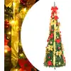 Image de Sapin De Noël Artificiel Escamotable 100 Led Vert 150 Cm Vidaxl