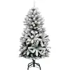 Image de Vidaxl sapin artificiel à charnières avec neige floquée 120 cm