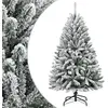 Image de Sapin De Noël Artificiel À Charnières Avec Neige Floquée 150 Cm Vidaxl