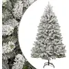 Image de Sapin De Noël Artificiel À Charnières Avec Neige Floquée 210 Cm Vidaxl