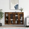 Image de Armoires Murales 2 Pcs Chêne Fumé Bois D'ingénierie Vidaxl