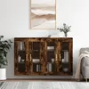 Image de Armoires Murales 2 Pcs Chêne Fumé Bois D'ingénierie Vidaxl