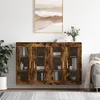 Image de Armoires Murales 2 Pcs Chêne Fumé Bois D'ingénierie Vidaxl