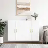 Image de Armoires Murales 2 Pcs Blanc Bois D'ingénierie Vidaxl