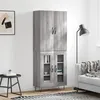 Image de Buffet Haut Sonoma Gris 69,5x34x180 Cm Bois D'ingénierie Vidaxl