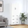 Image de Buffet Haut Blanc 69,5x34x180 Cm Bois D'ingénierie Vidaxl