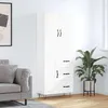 Image de Buffet Haut Blanc 69,5x34x180 Cm Bois D'ingénierie Vidaxl
