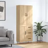 Image de Buffet Haut Chêne Sonoma 69,5x34x180 Cm Bois D'ingénierie Vidaxl
