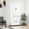 Image de Buffet Haut Blanc 69,5x34x180 Cm Bois D'ingénierie Vidaxl