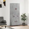 Image de Buffet Haut Gris Béton 69,5x34x180 Cm Bois D'ingénierie Vidaxl