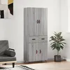 Image de Buffet Haut Sonoma Gris 69,5x34x180 Cm Bois D'ingénierie Vidaxl