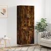 Image de Buffet Haut Chêne Fumé 69,5x34x180 Cm Bois D'ingénierie Vidaxl