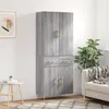 Image de Buffet Haut Sonoma Gris 69,5x34x180 Cm Bois D'ingénierie Vidaxl