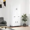 Image de Buffet Haut Blanc 69,5x34x180 Cm Bois D'ingénierie Vidaxl