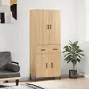 Image de Buffet Haut Chêne Sonoma 69,5x34x180 Cm Bois D'ingénierie Vidaxl