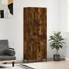Image de Buffet Haut Chêne Fumé 69,5x34x180 Cm Bois D'ingénierie Vidaxl
