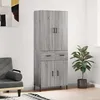 Image de Buffet Haut Sonoma Gris 69,5x34x180 Cm Bois D'ingénierie Vidaxl