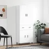 Image de Buffet Haut Blanc 69,5x34x180 Cm Bois D'ingénierie Vidaxl