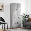 Image de Buffet Haut Sonoma Gris 69,5x34x180 Cm Bois D'ingénierie Vidaxl