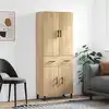Image de Buffet Haut Chêne Sonoma 69,5x34x180 Cm Bois D'ingénierie Vidaxl