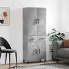 Image de Buffet Haut Gris Béton 69,5x34x180 Cm Bois D'ingénierie Vidaxl